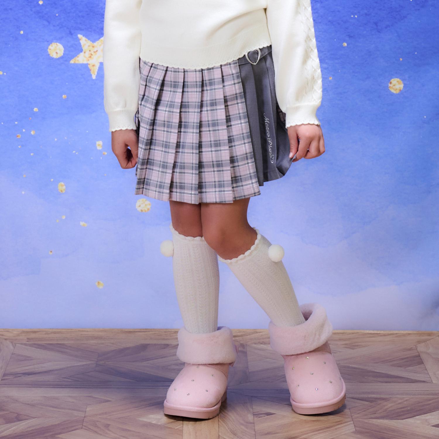 切替ハートベルト　チェックプリーツスカパン