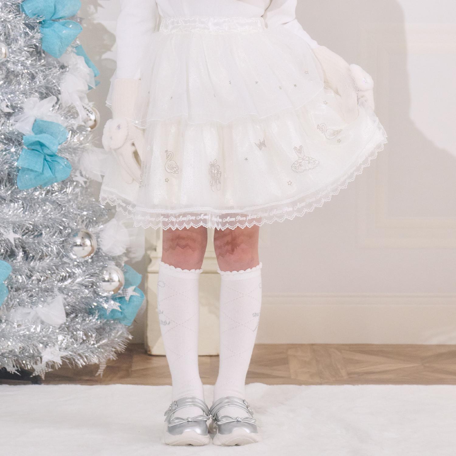 バレエ刺しゅう　段々チュールスカート