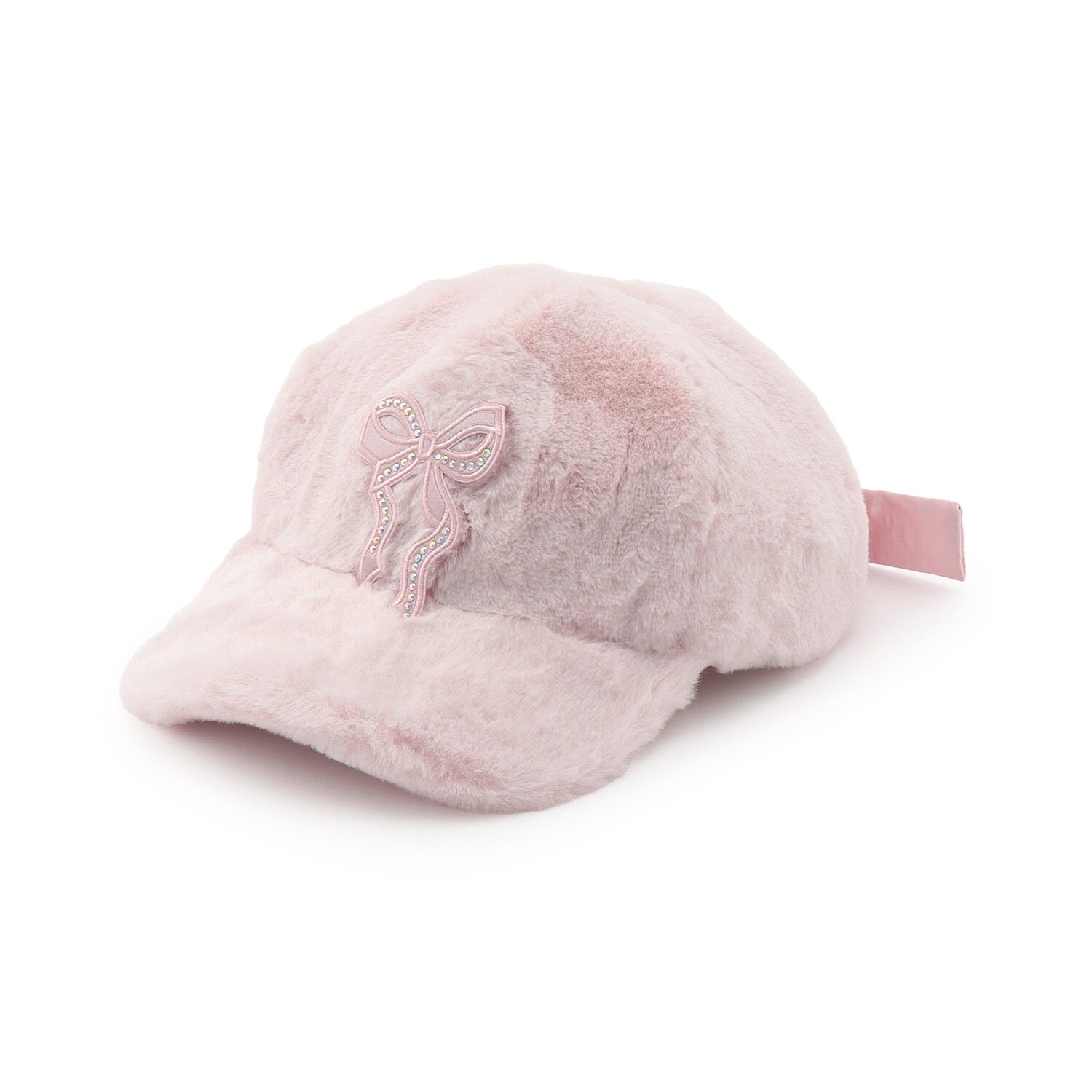 リボンワッペン　フェイクファーキャップ