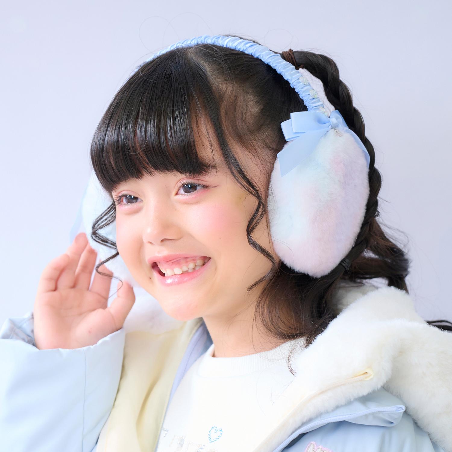 リボン　フェイクファーイヤマフ