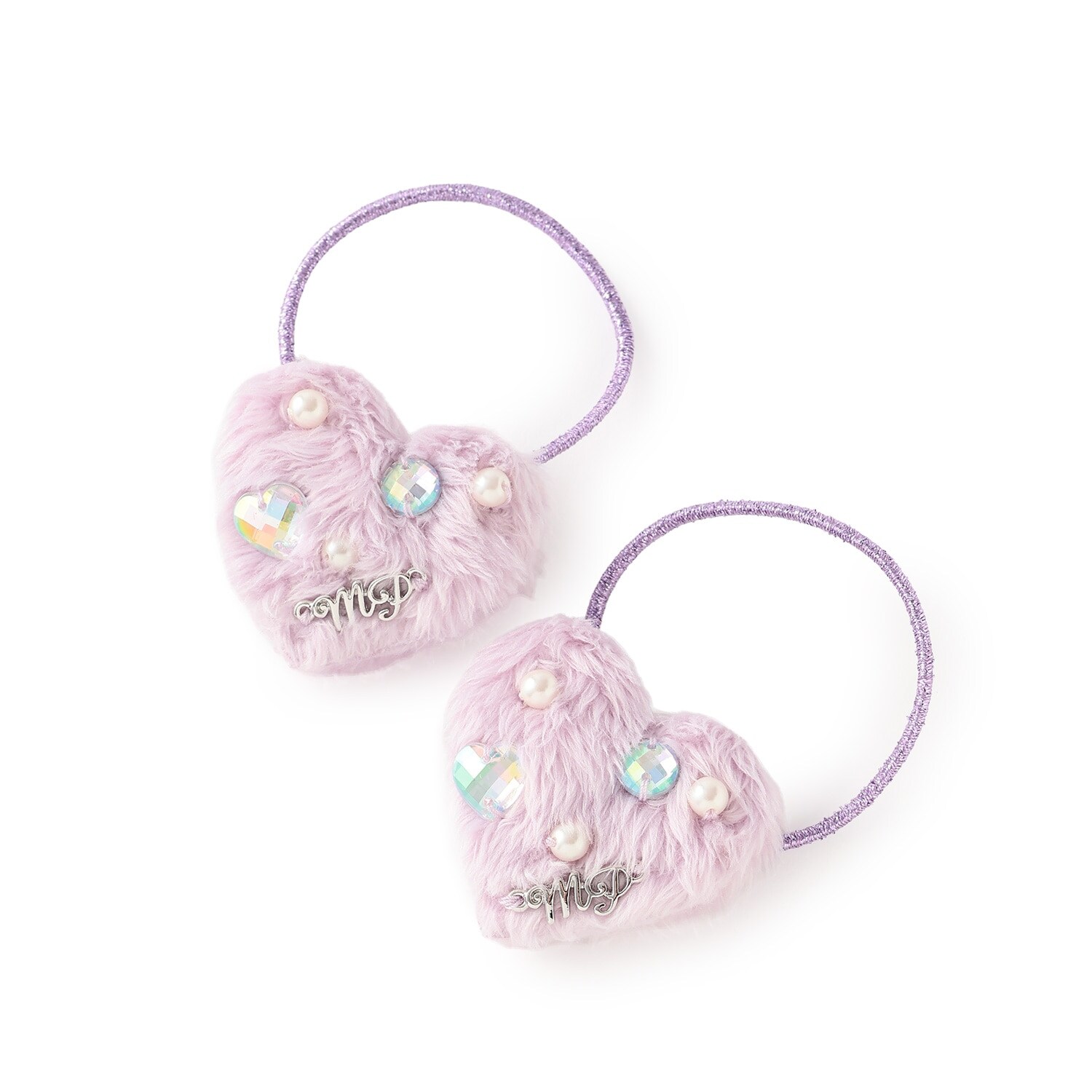ぷっくりハートパール　ヘアポニー2個セット