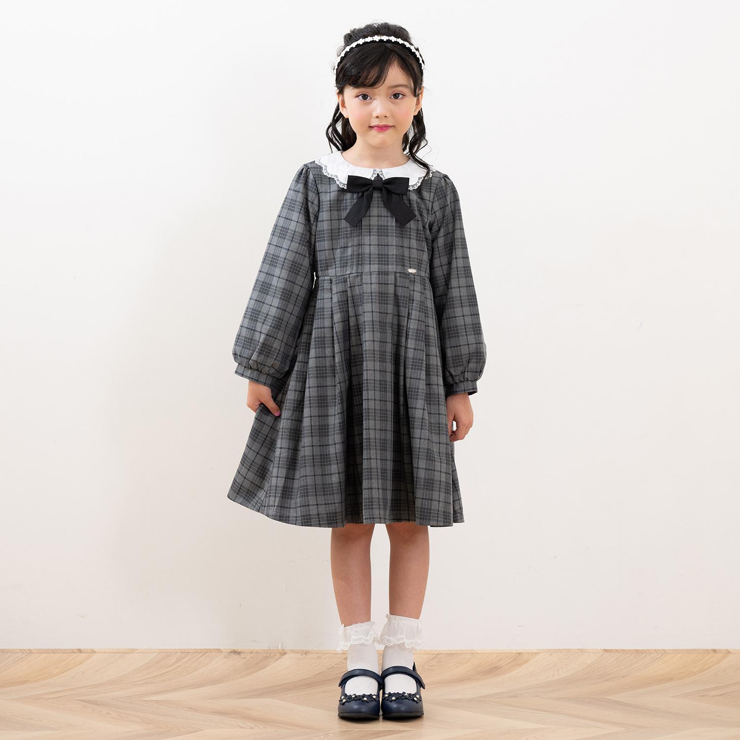 カットワーク刺しゅう衿　ワンピース