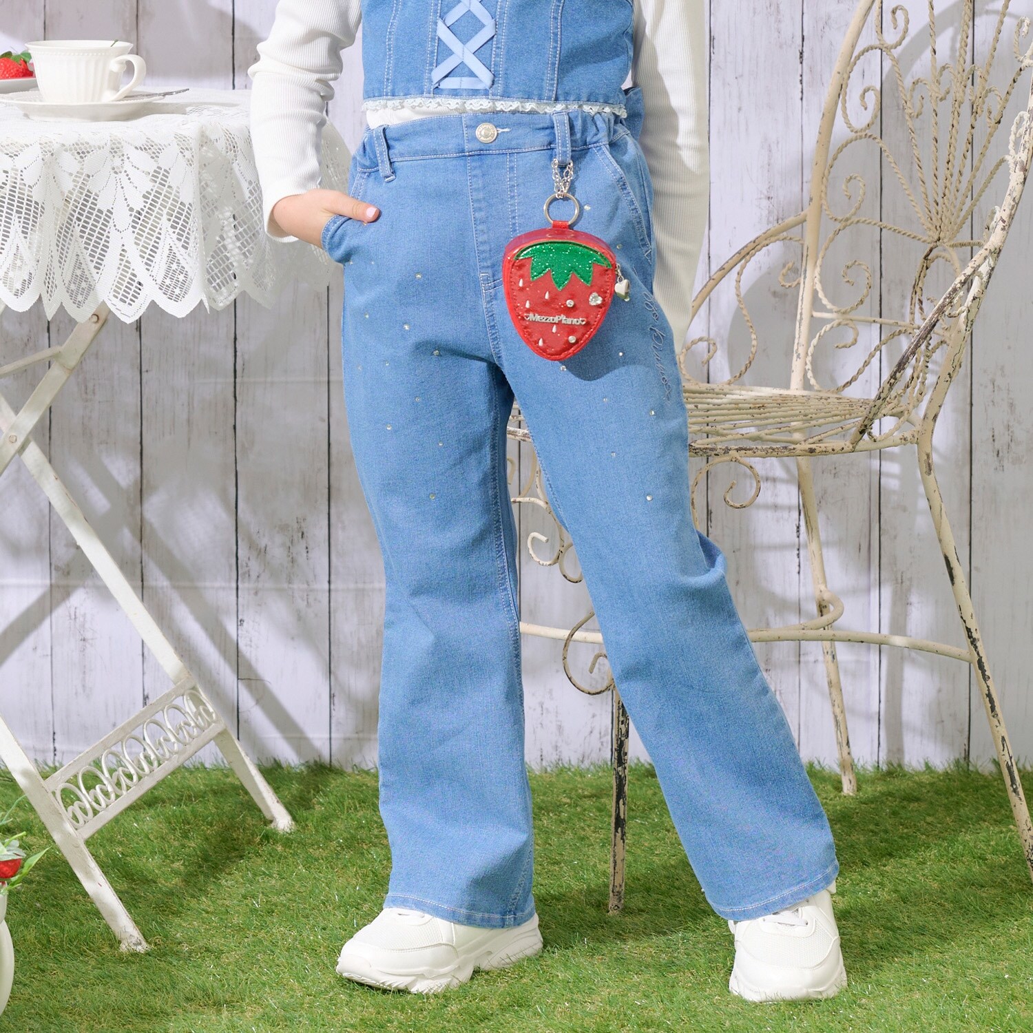 後ろリボン　デニムパンツ