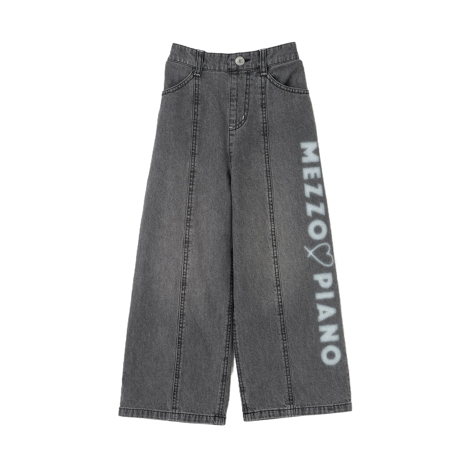 ロゴペイント　ワイドデニムパンツ
