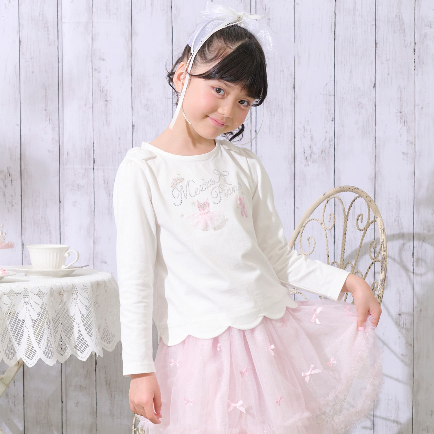 バレリーナロゴ　長袖Tシャツ