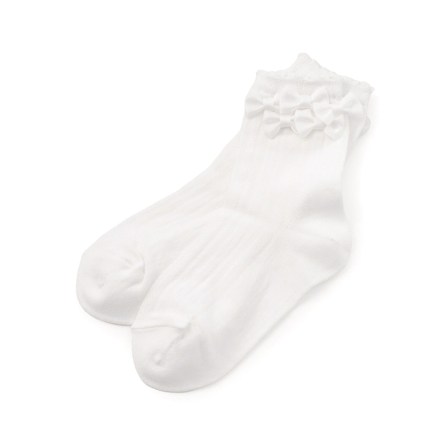 リボンイッパイ　クルーソックス【日本製】