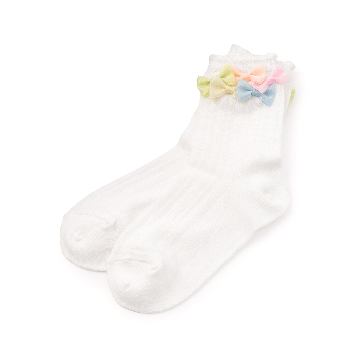 リボンイッパイ　クルーソックス【日本製】