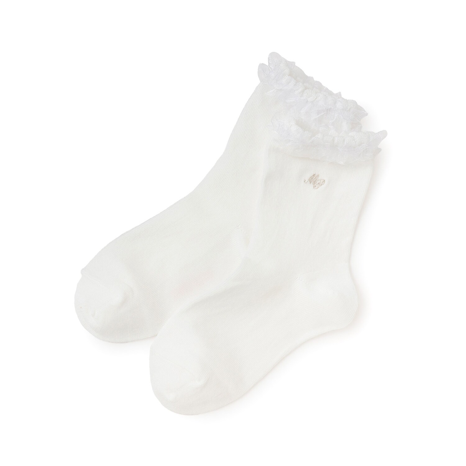 フリル　ロゴ刺繍ソックス