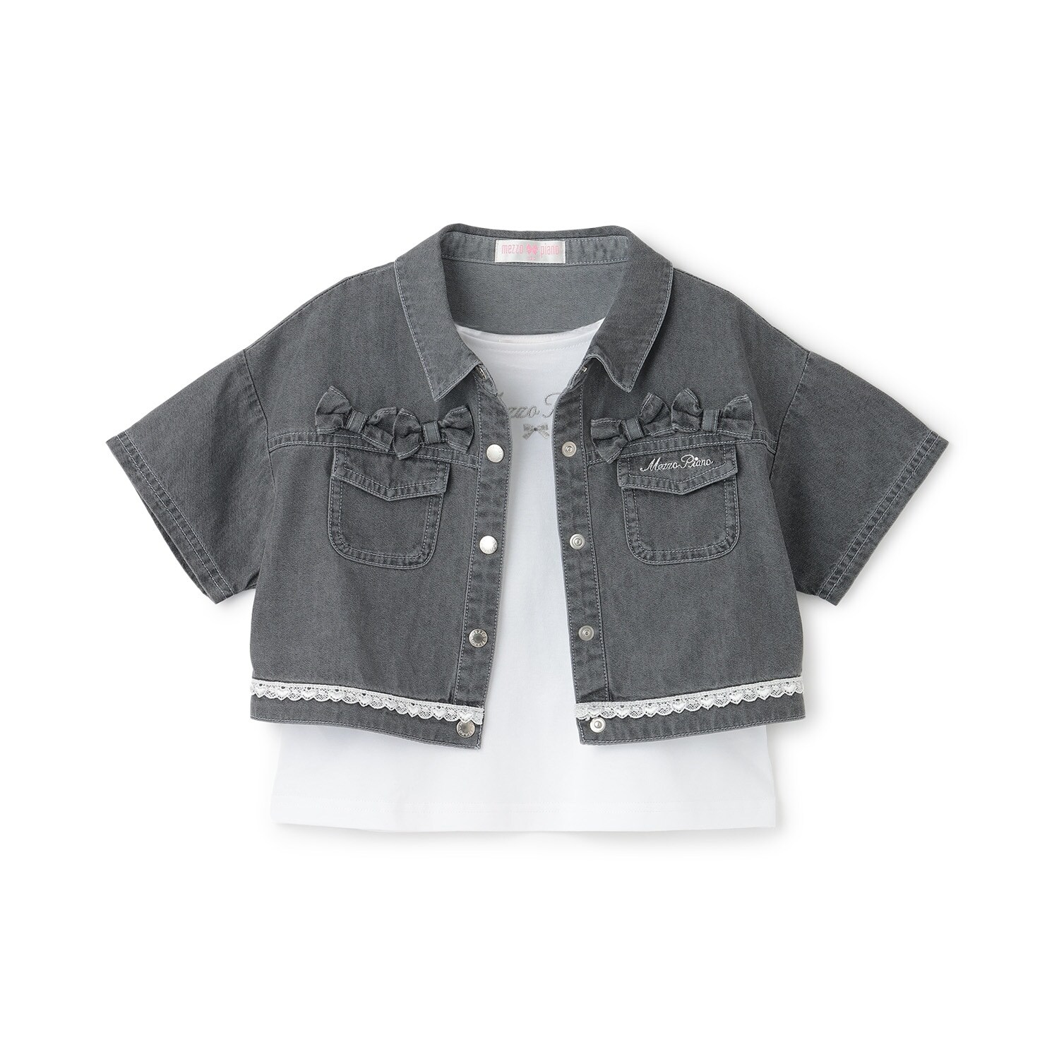 接触冷感デニムシャツ　＆Tシャツセット