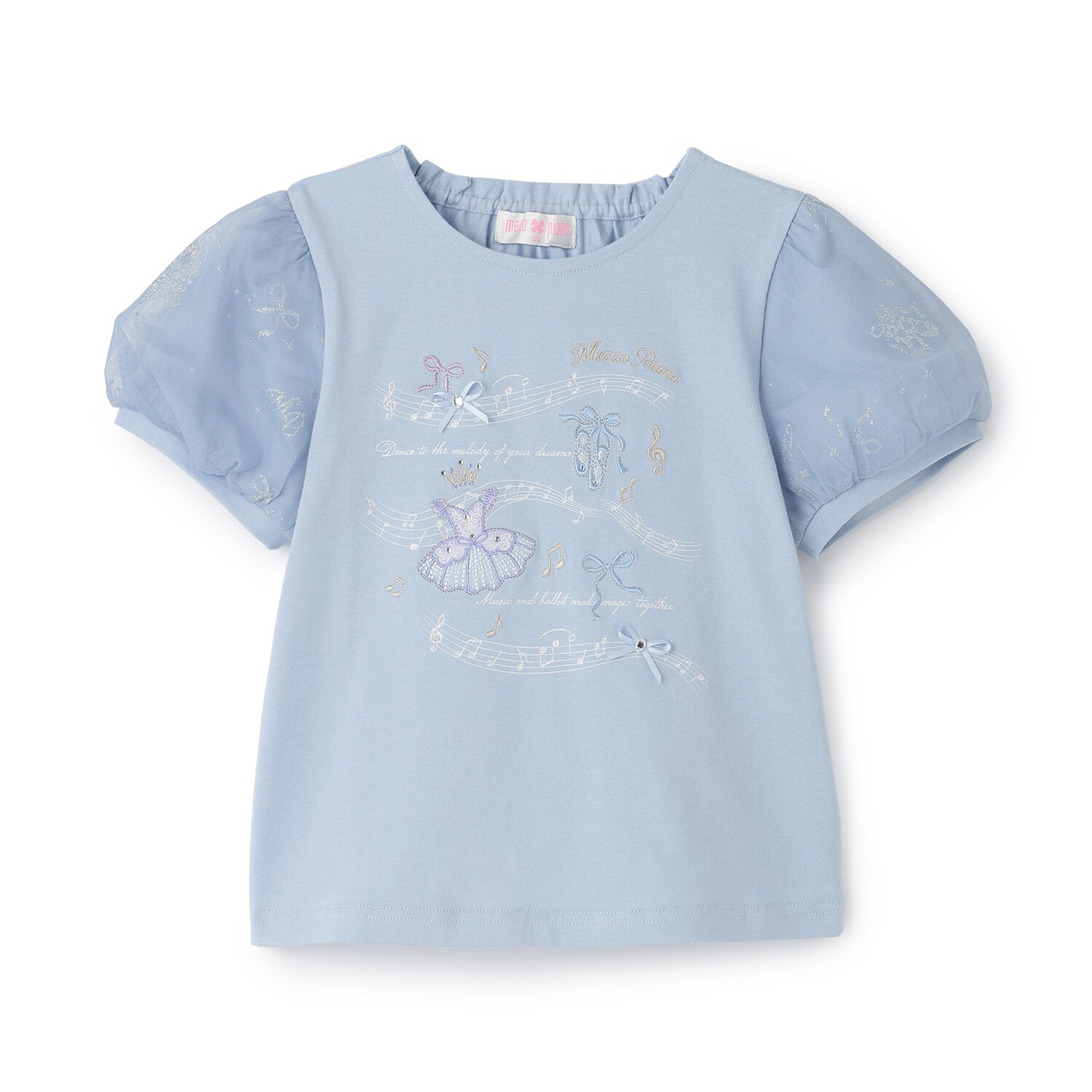 バレエ＆音符　パフスリーブTシャツ