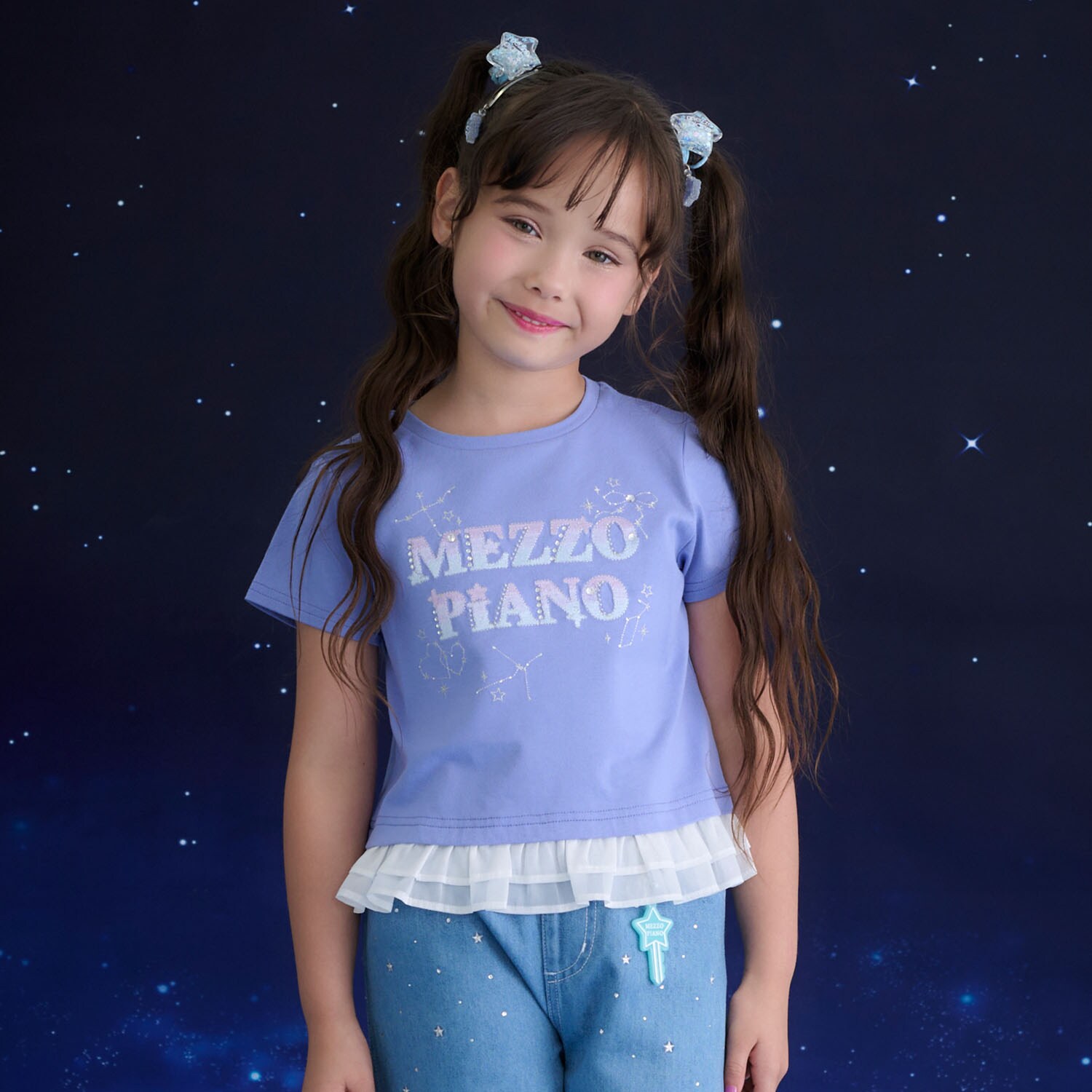 キラキラ星座ロゴ　半袖Tシャツ