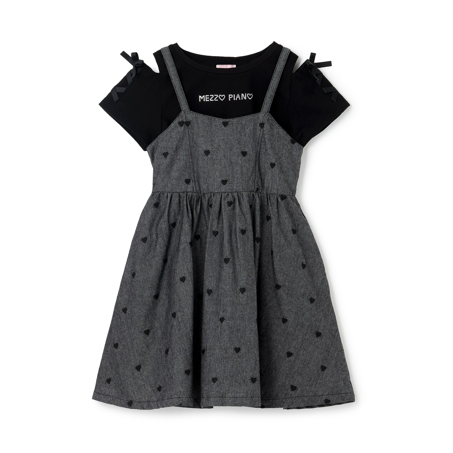 【人気商品再入荷】【直営店で取り扱い無し】肩開きTシャツ＆キャミワンピースセット