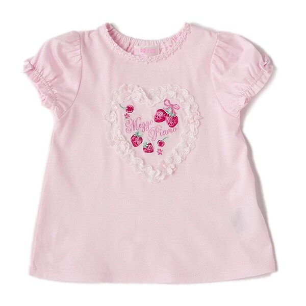 ハートレース苺刺しゅうTシャツ