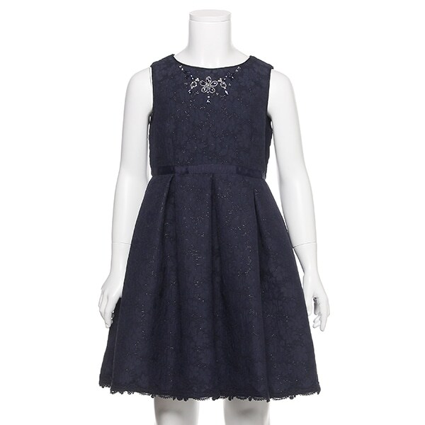 お花ジャカードノースリーブワンピース