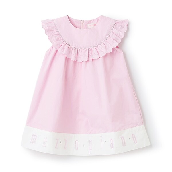 【人気商品再入荷】【直営店で取り扱い無し】裾ロゴ刺しゅうレースワンピース