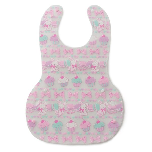 ウサギスイーツ柄お食事スタイ