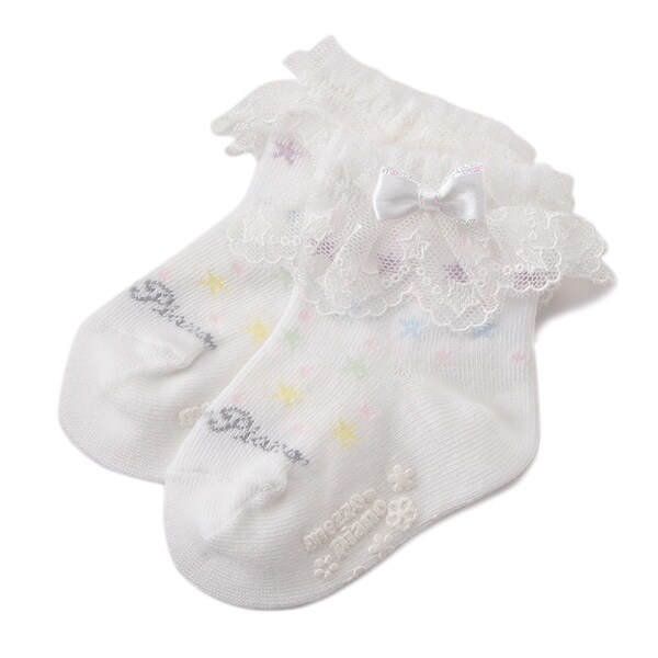 星柄レースフリルソックス