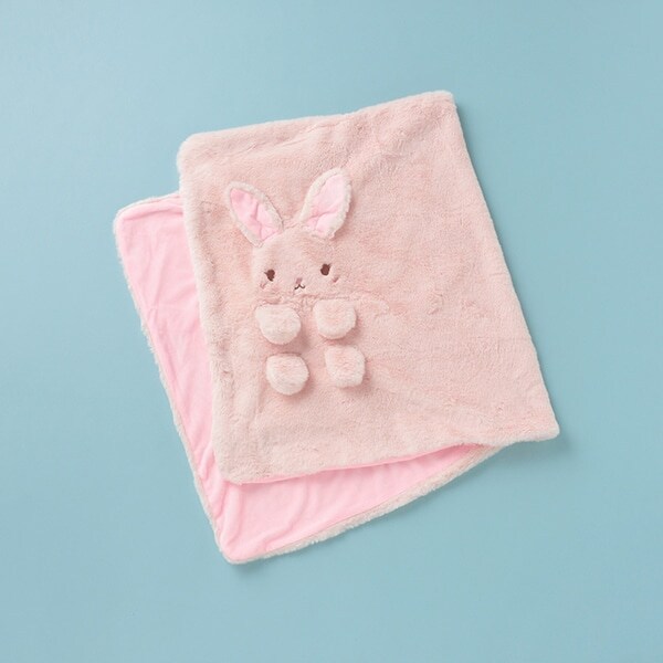ウサギモチーフフェイクファーブランケット