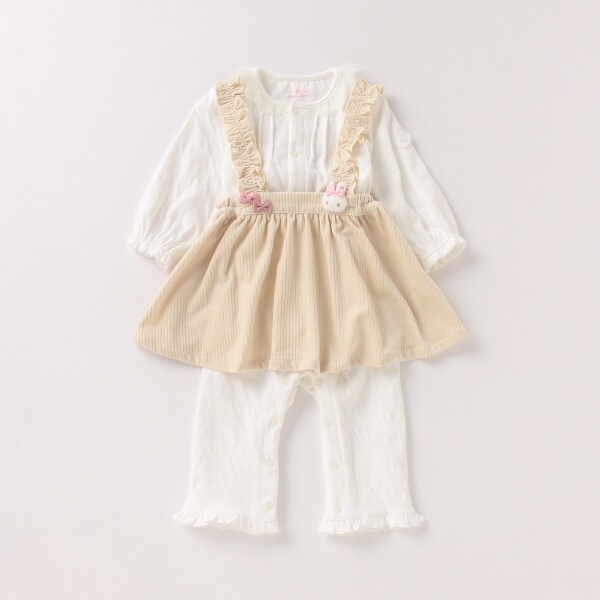 コーデュロイエプロン×カバーオールセット