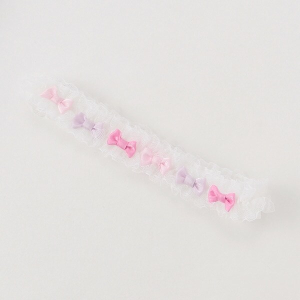 リボンいっぱいレースヘアバンド