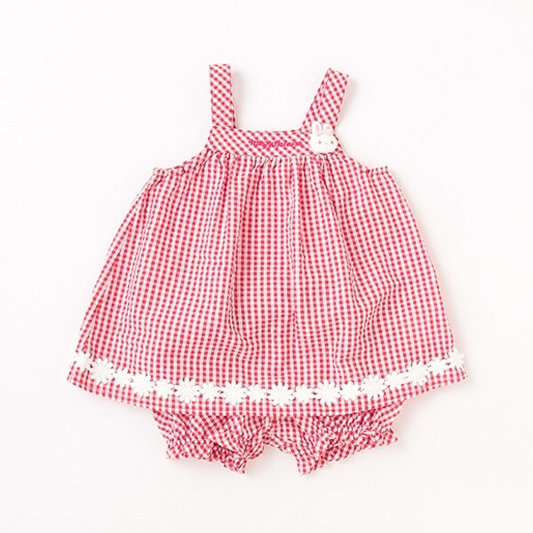 ウサギマスコットつきギンガムスーツ