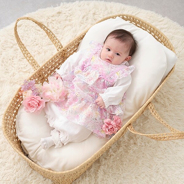 花柄レースエプロンつき　2wayオール