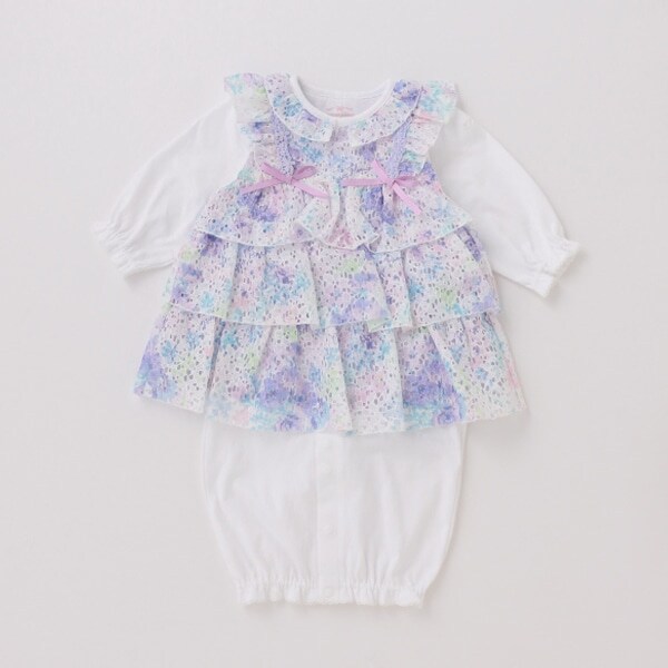 花柄レースエプロンつき　2wayオール