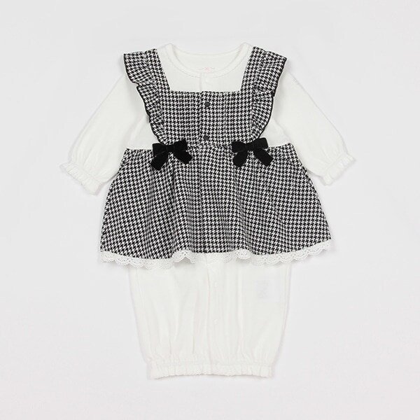 千鳥柄カットジャガードチュニック　2wayオール