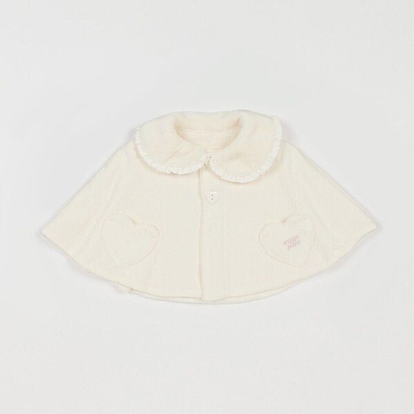 キルトジャガード・ボア　リバーシブルケープ