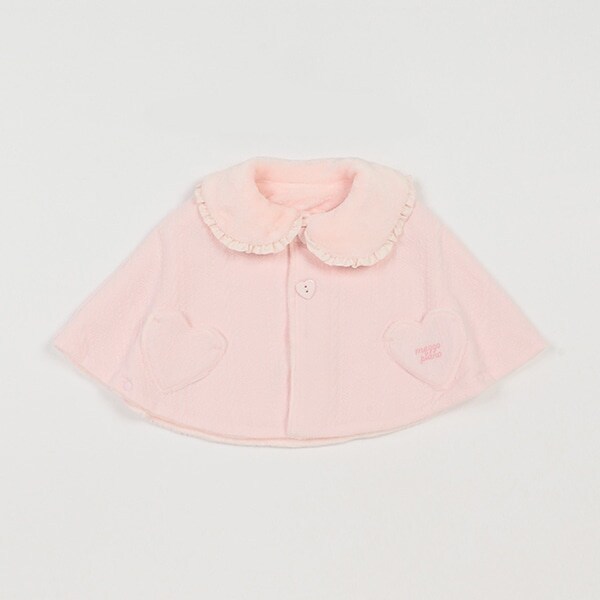 キルトジャガード・ボア　リバーシブルケープ