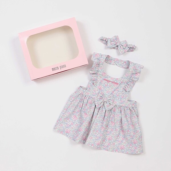 オリジナルボックスつきリトルフラワー柄エプロン＆ヘアバンドセット