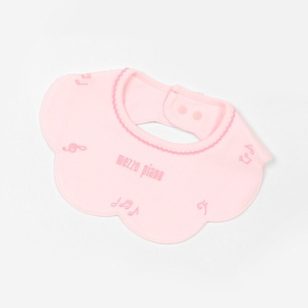 音符刺繍スカラップスタイ