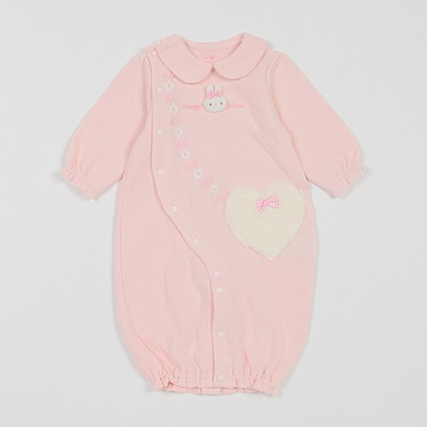 ウサギマスコットつきハートポシェット風2wayオール