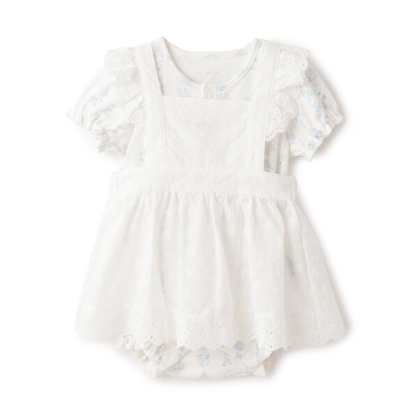 半袖ロンパース＆レースエプロンスカートセット