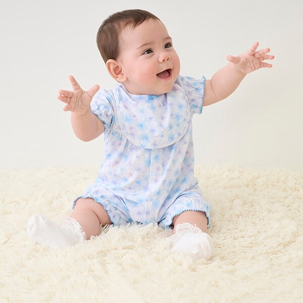 【BOX付】花柄半袖2wayオール＆スタイセット