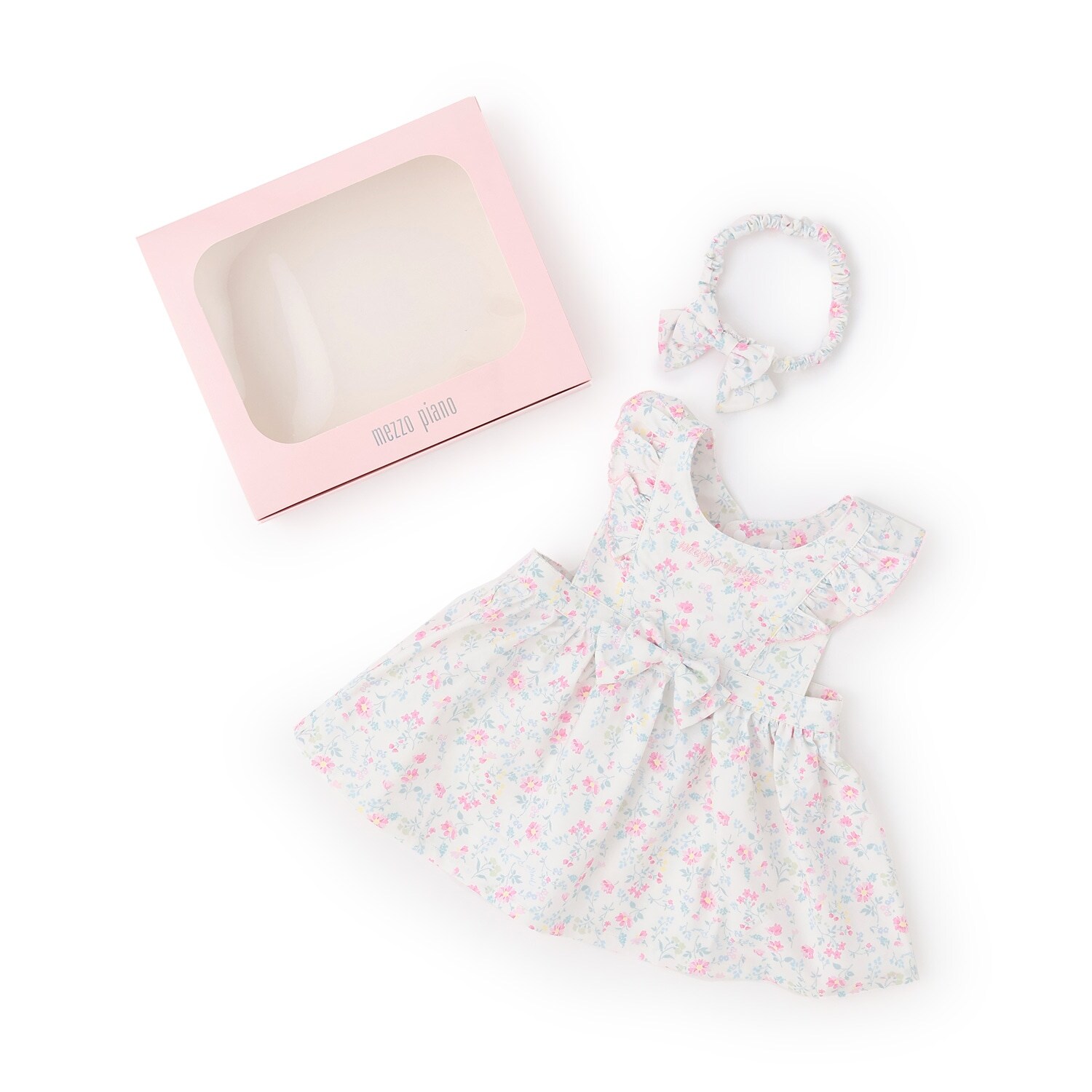 【BOX付】フラワー柄エプロン＆ヘアバンドセット