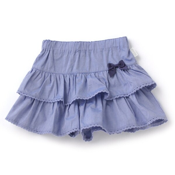ティアードフリルリボンつきキュロットスカート