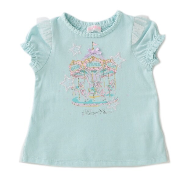 メリーゴーランドプリントフリルTシャツ