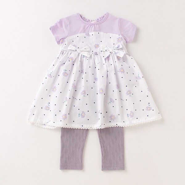 マーガレット柄ワンピース＆レギンスSET