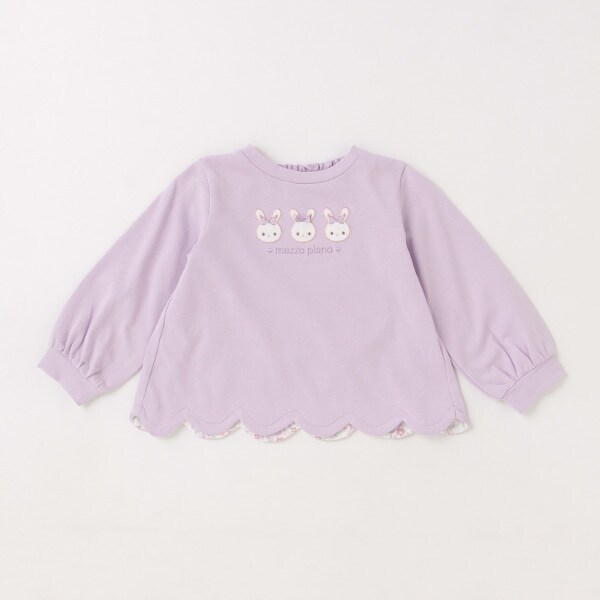 ウサギ裾スカラップ長袖Ｔシャツ