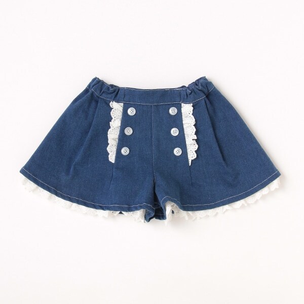ボタンレースつきキュロットスカート