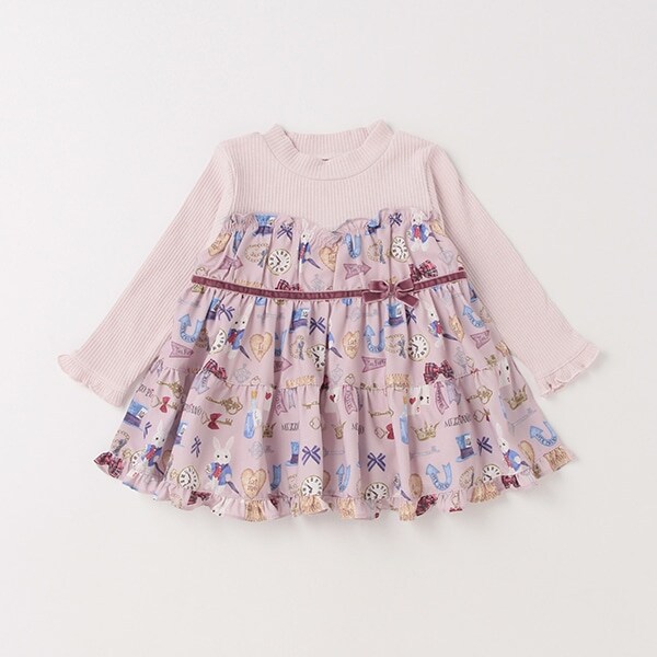 ワンダーランド柄ドッキングチュニック