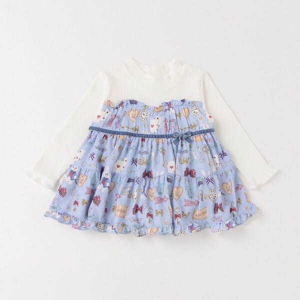 ワンダーランド柄ドッキングチュニック