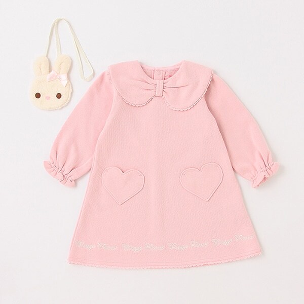 ウサギポシェットつき　衿つきカットワンピース