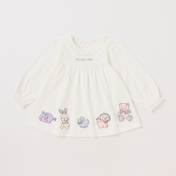 動物アップリケ　長袖チュニック