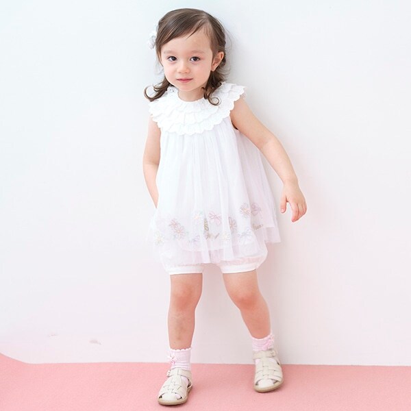 マーガレット刺しゅうチュールチュニック＆ブルマセット