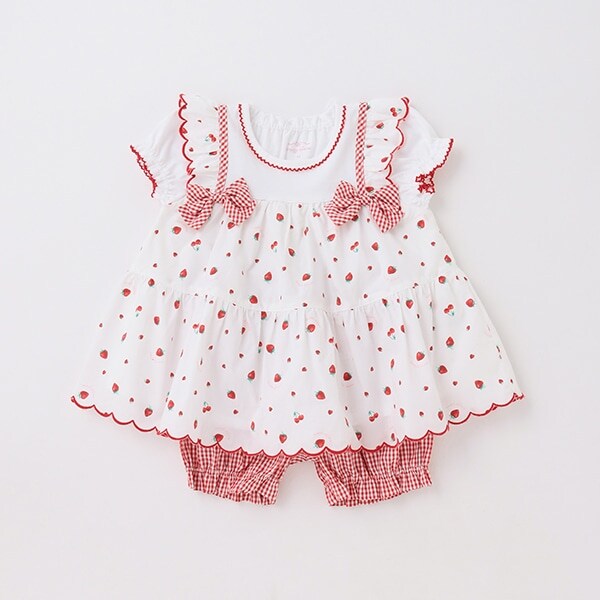 イチゴ柄チュニック＆ブルマセット