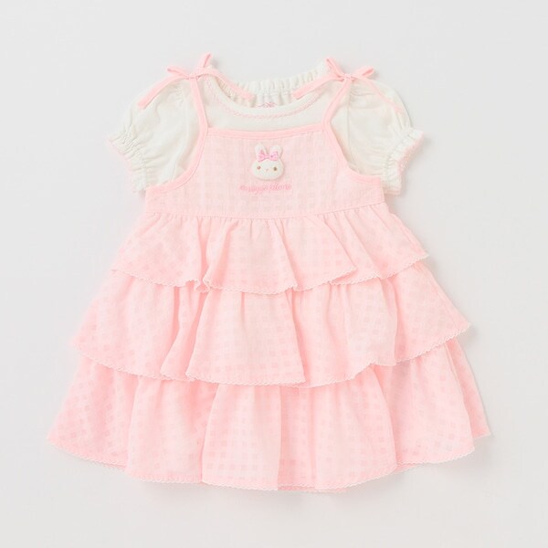 ウサギマスコットつきキャミワンピース＆半袖Tシャツセット