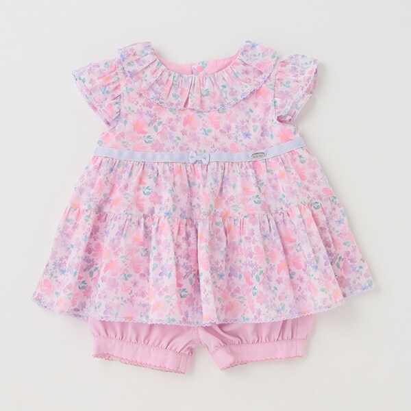 水彩フラワー柄チュニック＆ブルマセット