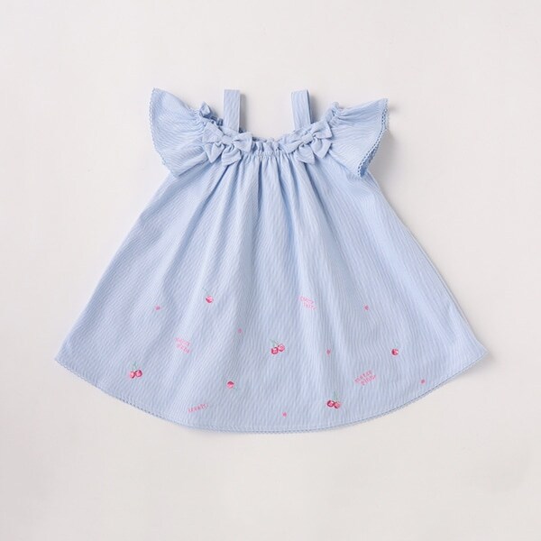 チェリー刺しゅう　オフショルワンピース